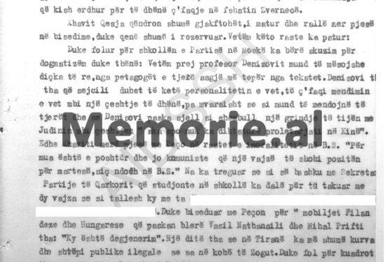 “Ja çfarë bisedojnë për udhëheqjen, Xheviti, Gjovalini, Nuriu, Pëllumb Dishnica, Peço Fidhi dhe Xhaferr Vokshi…”/ Përgjimet e “Vigjëlentit” në Ishullin e Zvërnecit