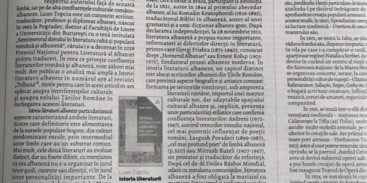 Letërsia shqiptare bëhet e pranishme në faqet e revistës  letrare më prestigjioze në Rumani
