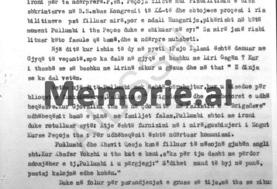 “Pëllumb Dishnica tha se në ‘Pallatin e Brigadave’ ku është kuzhinieri i Zogut, udhëheqësit me familjet e tyre…”/ Përgjimet e të internuarve në Ishullin e Zvërnecit