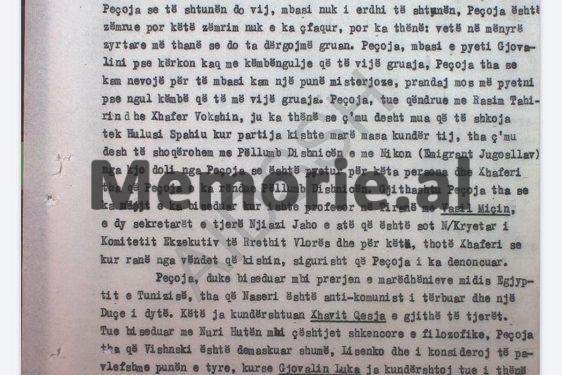“Ja çfarë bisedojnë për udhëheqjen, Xheviti, Gjovalini, Nuriu, Pëllumb Dishnica, Peço Fidhi dhe Xhaferr Vokshi…”/ Përgjimet e “Vigjëlentit” në Ishullin e Zvërnecit