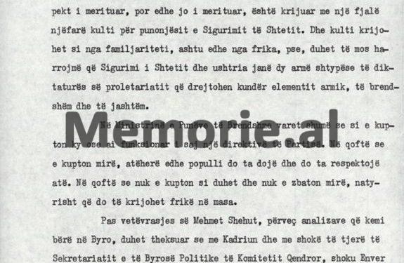 “Shoku Kadri na i ka fshehur deponimet e Hulusi Spahiut për Konferencën e Tiranës, se ai kishte folur me Ballukun, Ngjelën e Parllakun, për…”/ Plenumi i V-të, tetor ‘82