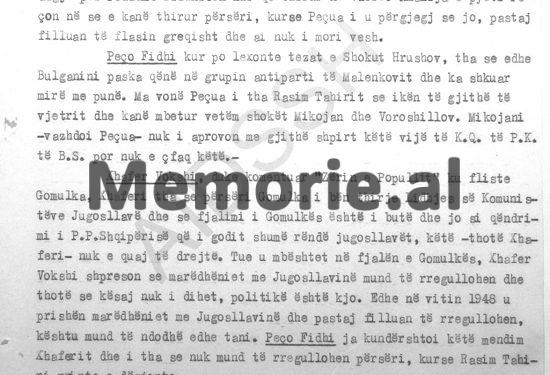 “Gjovalin Luka thotë se: Partia e Punës Shqipërisë, kërkon sot Kosovën që ta djeg dhe të vuaj edhe populli i saj, si ai i Shkodrës…”/ Përgjimet në Ishullin e Zvërnecit