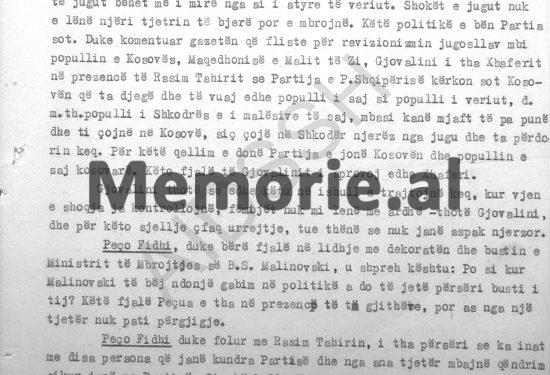 “Gjovalin Luka thotë se: Partia e Punës Shqipërisë, kërkon sot Kosovën që ta djeg dhe të vuaj edhe populli i saj, si ai i Shkodrës…”/ Përgjimet në Ishullin e Zvërnecit