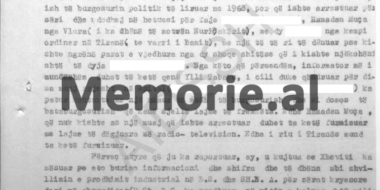 “Për fjalimin e shokut Enver, Xhaviti tha se ai ka frikë nga inteligjenca, por mendon se nuk do të kaloi në rrugën e dhunës, ku dëshiron ta fusë Mehmeti e Kadriu…”/ Raporti i agjentit në burgun e Burrelit, 1973