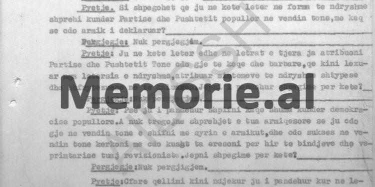 “Ju lutemi të shikohen nga Laboratori Qendror i Kriminalistikës, shënimet e koduara që Xhavit Qesja ka shkruar në librat që do i dërgonte…”/  Raporti i oficerit të Sigurimit