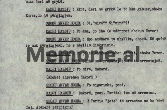 Nazar Berberi: “No Kadri, Mehmeti called me, not for Sauk tanks, but for the bride of the boy who met the Frenchman at…” / 5th V Plenum, October ’82, when Minister Hazbiu was “crucified”!