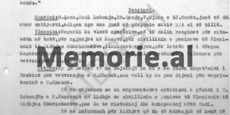“Todi i tha Fadil Paçramit; shikofsh ëndrra të bukura me ngjyra, duke ironizuar kritikën që i’u bë Kadaresë në Plenumin e…”/ Përgjimet në burgun e Burrelit, mars ‘82