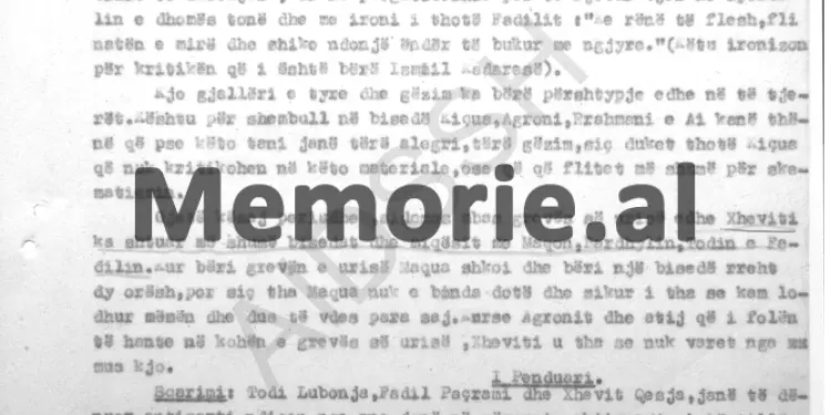 “Todi i tha Fadil Paçramit; shikofsh ëndrra të bukura me ngjyra, duke ironizuar kritikën që i’u bë Kadaresë në Plenumin e…”/ Përgjimet në burgun e Burrelit, mars ‘82