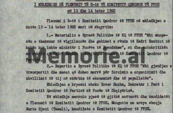 “Para se të vriste veten, Mehmeti thirri Veliun e Nazar Berberin dhe ju tha se; tanket e Saukut, do të…”/ Plenumi i V-të, tetor ’82, ku u “kryqëzua” Kadri Hazbiu