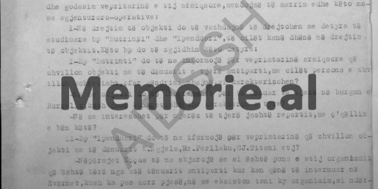 “I Penduari’, do të na informojë për veprimtarinë e ‘objektit’ me të dënuarit, K. Ngjela, Rr. Parllaku, Gj. Titani etj., dhe…”/ Përgjimet në burgun e Burrelit, mars 1983