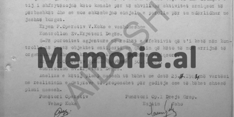“I Penduari’, do të na informojë për veprimtarinë e ‘objektit’ me të dënuarit, K. Ngjela, Rr. Parllaku, Gj. Titani etj., dhe…”/ Përgjimet në burgun e Burrelit, mars 1983