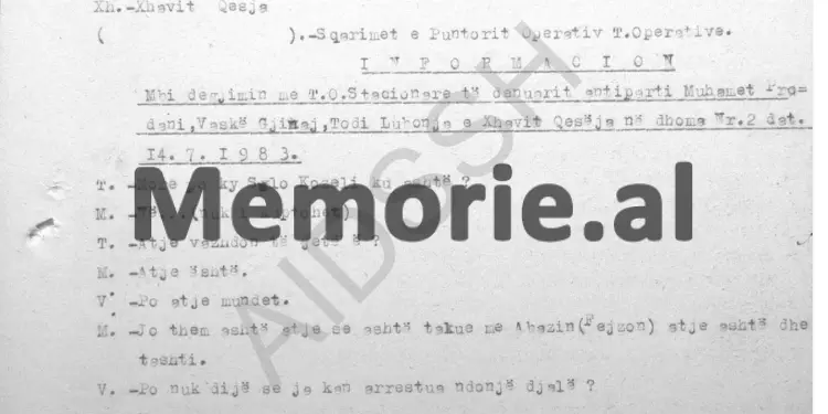 “Xhaviti, Lubonja, Maqo, Bardhyli dhe Vaska, dëgjuan vetëm fjalimin e Presidentit dhe kur isha fjala e Komandantit të Përgjithshëm, ata…”/ Përgjimet në burgun e Burrelit, korrik ‘83