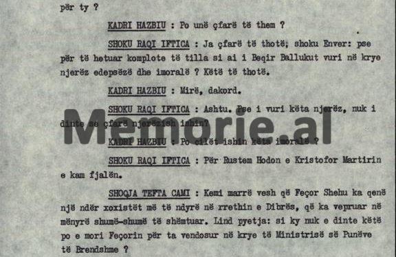 “Ka pasur një Gjykatë sekrete në Ministrinë e Brendshme, që në vend të Hasanit, pushkatonin Hysenin…”! / Plenum i V-të, tetor ’82, kur “kryqëzohej” Kadri Hazbiu