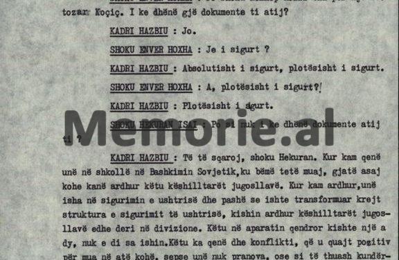 “Kur Hulusi Spahiu fliste për një anëtar të Byrosë Politike, ti Kadri, pse nuk shkove te shoku Enver dhe…”/ Plenum i V-të, kur “kryqëzohej” ministri Hazbiu!