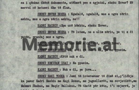 “Kur Hulusi Spahiu fliste për një anëtar të Byrosë Politike, ti Kadri, pse nuk shkove te shoku Enver dhe…”/ Plenum i V-të, kur “kryqëzohej” ministri Hazbiu!