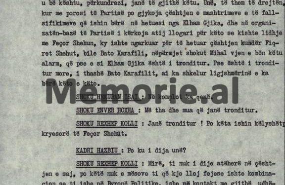 “Ne e shkarkuam kryetarin e Degës së Brendshme të Fierit, kurse Kadriu e priti në shtëpi dhe mua më tha…”/ Plenum i V-të, kur “kryqëzohej” ministri Hazbiu!