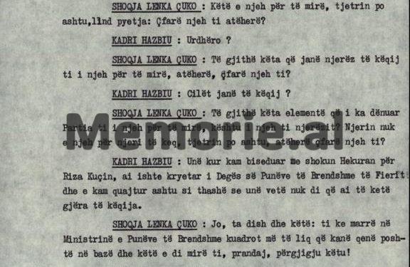 “Unë i thashë Kadriut të shkonte në Mallakastër dhe fliste kundër Mehmetit, e t’i thoshte atij që ne e arrestuam, se…”/ Plenum i V-të, kur “kryqëzohej” ministri Hazbiu!