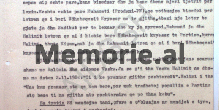 “I penduari’ raporton se; ushtarakët Muhamet Prodani, Abaz Fejzo, Vaskë Gjino dhe Andon Sheti, janë armiqtë më të tërbuar, sepse…”/ Përgjimet në burgun e Burrelit, tetor ‘84