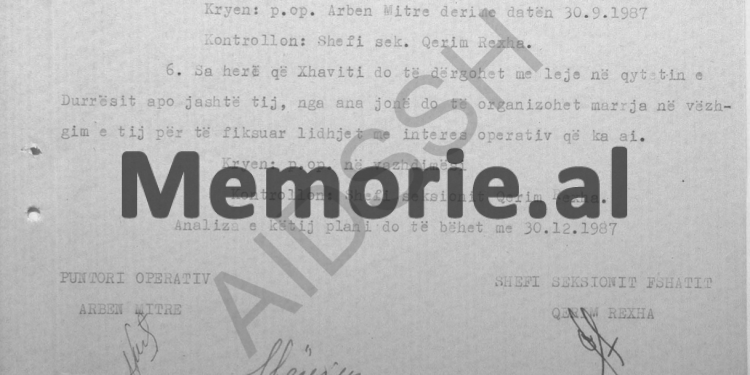 “Në Shijak kemi elementin anti-parti, Ernest Jakova, me anë të ‘Drini’-t, të shikohet nëse Xhaviti…”/ Përgjimet nga Dega e Brendshme e Durrësit, janar ‘87
