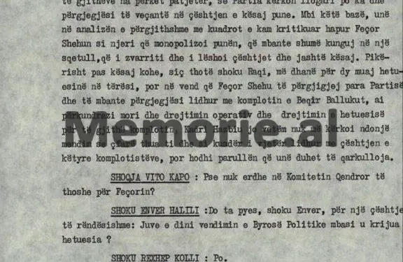 “Shoku Veli, na thuaj se si është ajo puna e armës bastun me dylbi, që u prodhua për armikun Mehmet Shehu…”?! / Plenumi i 5-të, tetor ’82, kur “kryqëzohej” ministri Hazbiu