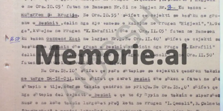 “Lëvizjet, takimet dhe bisedat e të internuarit Xhavit Qesja me vëllanë, Besimin dhe…”/ Raporti i shefit të Sektorit të Vëzhgimit të Degës së Brendshme të Durrësit, Ilia Bardhi