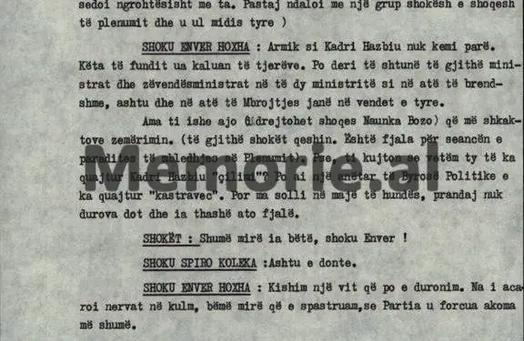 Enver Hoxha: “We have not seen an enemy like Kadri Hazbiu, but the latter surpassed the others…” / 5th Plenum, October ’82, when Minister Hazbiu was “crucified”