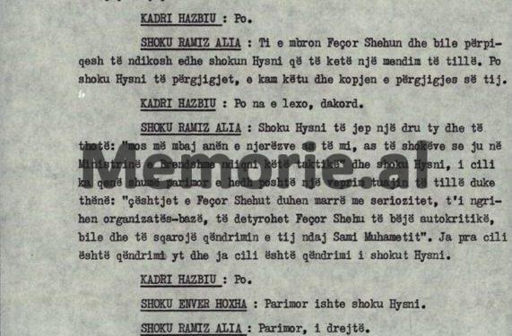 “Si e lejove ti Kadri që miku i Feçorit, edhe pse i internuar, mbante revole, me dhjetëra orë floriri, byzylykë e…”/ Plenumi i V-të, tetor ’82, kur “kryqëzohej” ministri Hazbiu