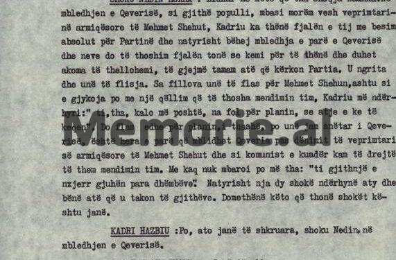 “Jo Kadri, Mehmeti më thirri, jo për tanket e Saukut, por për nusen e djalit që takoi francezin te…”/ Plenum i V-të, tetotor ’82, kur “kryqëzohej” ministri Hazbiu!