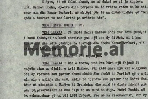 Nazar Berberi: “No Kadri, Mehmeti called me, not for Sauk tanks, but for the bride of the boy who met the Frenchman at…” / 5th V Plenum, October ’82, when Minister Hazbiu was “crucified”!