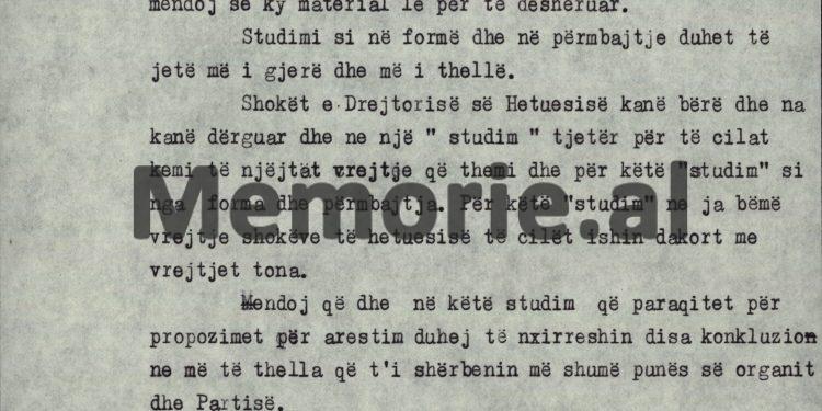 “Shoku Qemal Lame është i ri në sektorin e Hetuesisë, prandaj ai duhet të angazhojë shokë të tjerë…”/ Shënimi e Simon Stefanit dhe Pëllumb Kapos, nëntor ‘82