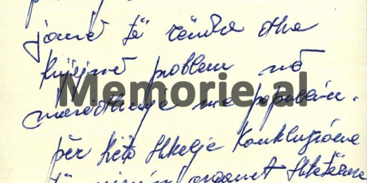 “Shoku Qemal Lame është i ri në sektorin e Hetuesisë, prandaj ai duhet të angazhojë shokë të tjerë…”/ Shënimi e Simon Stefanit dhe Pëllumb Kapos, nëntor ‘82