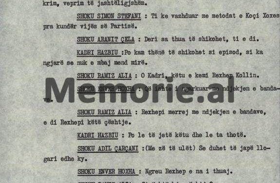 “Kadriu e di mirë se në kohën e Koçit, Lilo Zeneli dhe Zylfi Shahini kanë pushkatuar padrejtësisht…”/ Debatet në Plenumin e V-të, kur “kryqëzohej” ministri Hazbiu!