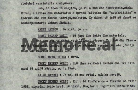 “Kadriu e di mirë se në kohën e Koçit, Lilo Zeneli dhe Zylfi Shahini kanë pushkatuar padrejtësisht…”/ Debatet në Plenumin e V-të, kur “kryqëzohej” ministri Hazbiu!