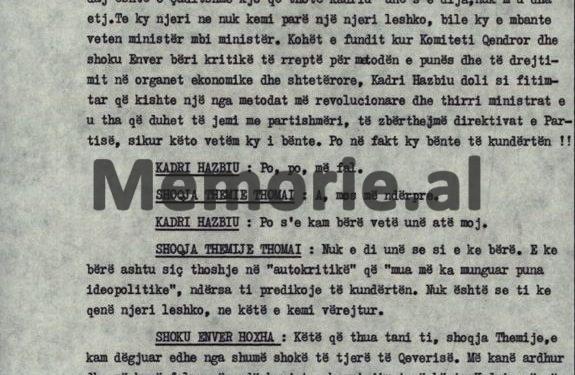 “Ti Kadri, nuk e dije se Kristofor Mërtiro dhe Rustem Hodo ishin edepsëzë dhe imoralë, por i vure…”?!/ Debatet në Plenumin e V-të, kur “kryqëzohej” ministri Hazbiu!