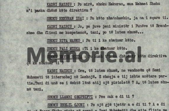 “Ti Kadri e dije se Panajot Plaku që ishte arratisur, kthehet në Shqipëri si diversant dhe shkon në Pashaliman…”/ Plenumi i V-të, tetor ’83, ku u “kryqëzua” ministri Hazbiu