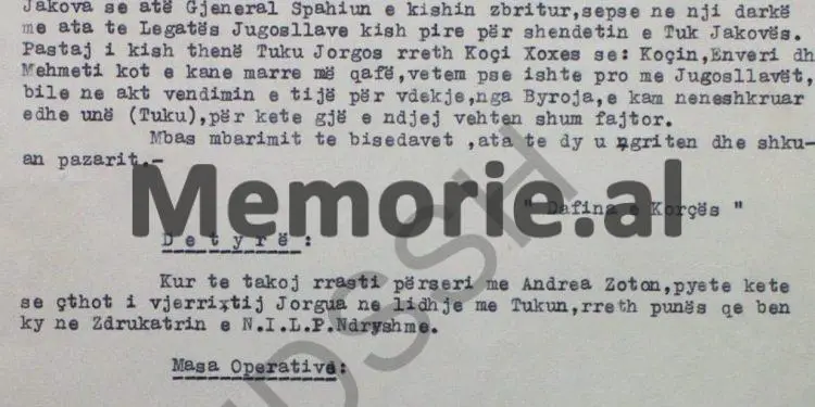“Tuku tha se ndenja 15 vjet me Enverin dhe nuk e njoha se kush ishte, por dhe Mehmeti është…”/ Raporti-survejimit nga Punëtori Operativ, Thanas Duka