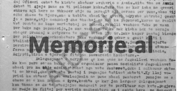 Raport-survejimi i “Luarasit”, Berat ‘56 : “Tuku tha se i pëlqeu fjalimi i Enverit që e kishte dëgjuar në radio, se ai është orator, por unë s’lejoj që…”