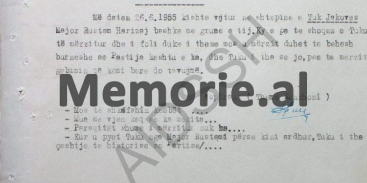 “Pasho Hysi, ish-deputet i Zogut dhe njeri me pikëpamje jo të qarta, shkoi në shtëpinë e Tuk Jakovës dhe…”/ Dokumentet me raportet e survejimit, Berat, 1955