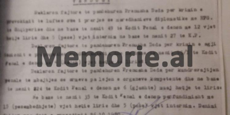 “E pandehura dënohet me 15 vite burg e 5 vite internim, për krimin e provokimit të luftës e prerjes së marrëdhënieve diplomatike të …”/ Burgosja e fshesares që çau gomat e automjeteve “CD”