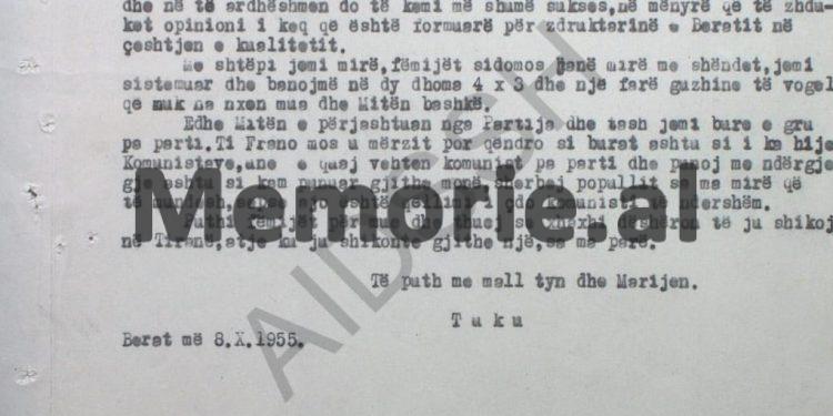 “Në një nga dhomat e banesës së Tuk Jakovës, kemi vendosur agjentin ‘Maja e Leklit’, i cili…”/ Relacioni i Drejtorit të Sigurimit, Nën/Kolonel, Zylfi Saliu, Berat, 1955