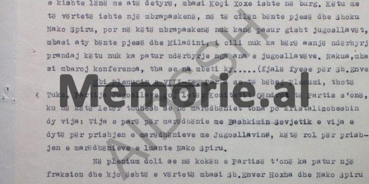 “Tuku tha se në plenumin e Beratit nuk ka pasur prapaskena, kurse Nako foli fjalë fyese për Enverin duke thënë…”/ Raport-survejimi i “Vigjilencës”, Berat ‘57