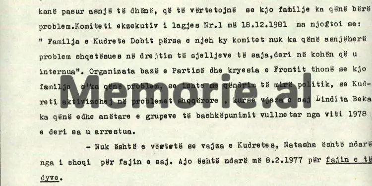 Relacioni i Rexhep Kollit në ’81-in, për çështjen “Thikat” e ambasadave: “Hetuesi Sokol Koleka, shkoi në burgun e grave në Kosovë të Elbasanit, për të marrë një…”