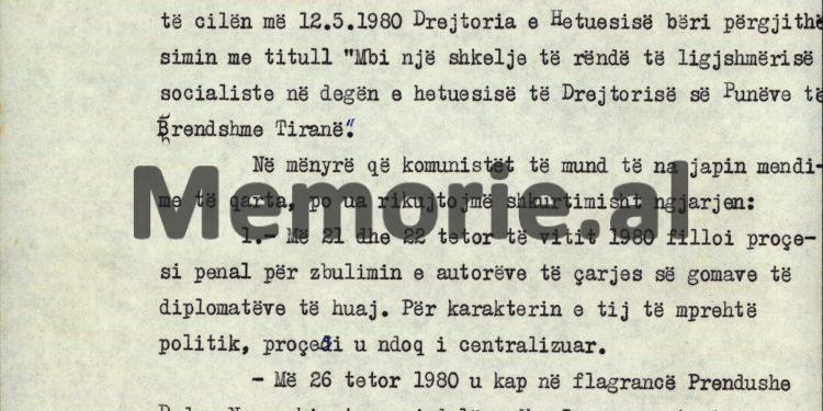 “Neshat Tozaj refuzoi të bënte riekspertimin, kurse hetuesi Sokol Koleka, thirri si ekspert…”/ Dokumentet e “Thikave” të ambasadave në ’80-ën që ‘përplasën’ Enverin me Mehmetin!
