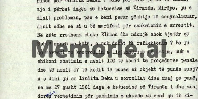 “Shoku Elham i’a hodhi fajin hetuesit Sokol Koleka për akt-ekspertimin e.…”/ Relacioni i Rexhep Kollit për “Thikat” e ambasadave, Tiranë 1980