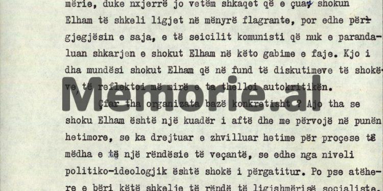 “Florian Kolaneci tha se i ka bërë disa herë vërejtje shokut Elham, por ai kish ofenduar shokët Kosta Gazeli dhe Jorgo Çuli…”/ Raporti sekret i Rexhep Kollit, në ’82-in