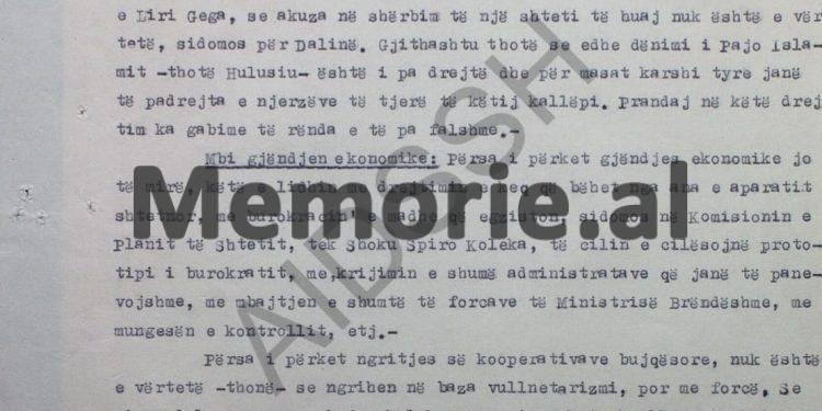 “Tuku thotë se; Mehmeti e kërcënoi shokun Koço Theodhosi, duke i thënë se, po nuk e bëre këtë punë, të varë tek rrapi…”/ Raport-survejimi i “Vigjëlentit”, Vlorë ‘57