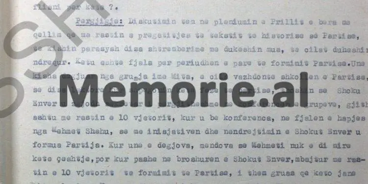 Investigative process: “I talked to Bedri, telling him that Enver is not the founder of the Party, and for Miladin…” / Tuk Jakova’s deposition, January 1958