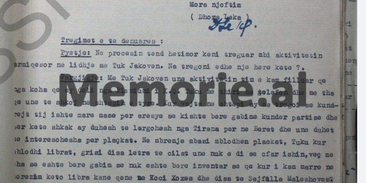 “Tuku më tha; Koci Xoxen do ta varrosim si Rajkun në Hungari, se varrin e tij e di Bedriu dhe Enveri do e sakrifikojë Mehmetin…”/ Deponimet e Dhora Lekës, janar ‘58
