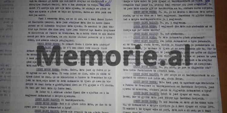 “Shoku Enver, unë kërkova autorizim dhe Rexhepi me Mihallaqin e shpunë Teme Sejkon te vendi dhe e mbytën…”/ Dëshmia e Kadri Hazbiut në mbledhjen e Byrosë, shtator ‘82