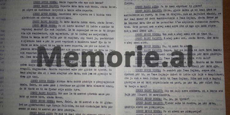 “Shoku Enver, unë kërkova autorizim dhe Rexhepi me Mihallaqin e shpunë Teme Sejkon te vendi dhe e mbytën…”/ Dëshmia e Kadri Hazbiut në mbledhjen e Byrosë, shtator ‘82